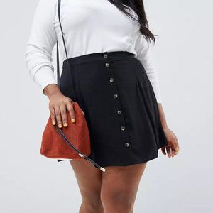 ASOS DESIGN Curve button front mini skirt